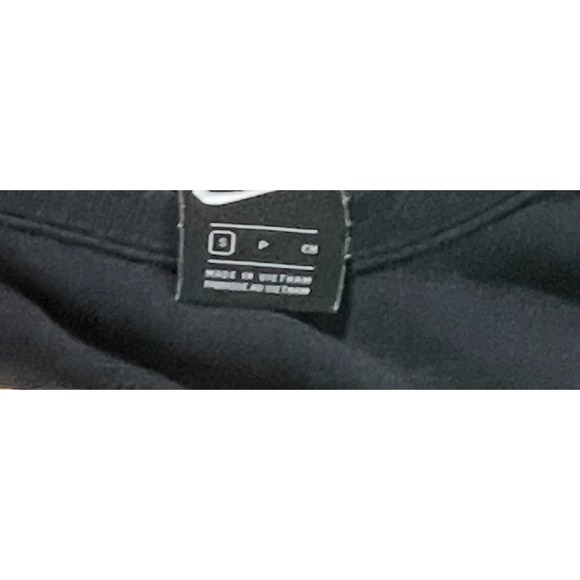 Nike Air Cropped Sweatshirt Black Gold Logo Small S Crewneck Long Sleeve - Picture 3 of 8